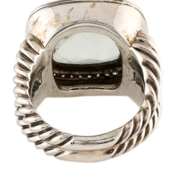 DAVID YURMAN STERLING SILVER 925 PARASIOLITE & DIAMOND ALBION RING - Picture 5 of 6
